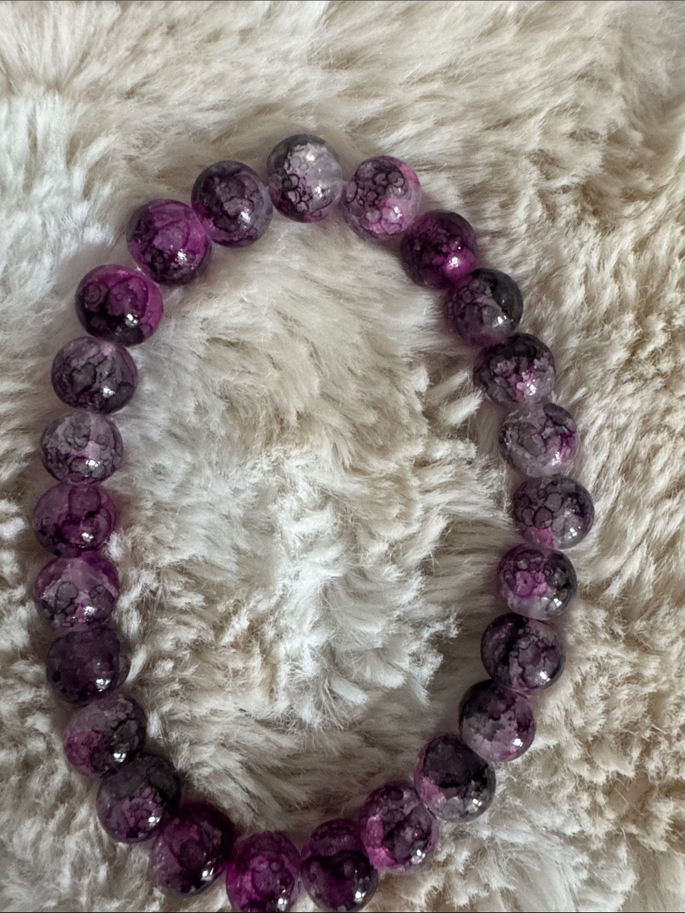 Pink and Purple Beaded Stretch Bracelets - Picture 4 of 4